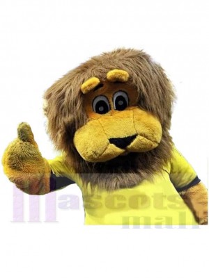 mignon, sport, lion Mascotte Costume Animal avec crinière brune