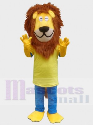 Lion heureux amical Mascotte Costume Animal