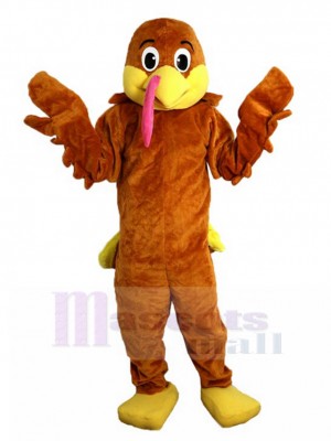 Dinde brune Costume de mascotte avec queue jaune Animal