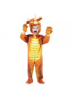 rouge Triceratops Dinosaure Costume Dinosaure Combinaison Halloween Noël Robe en haut Cadeau pour Enfant