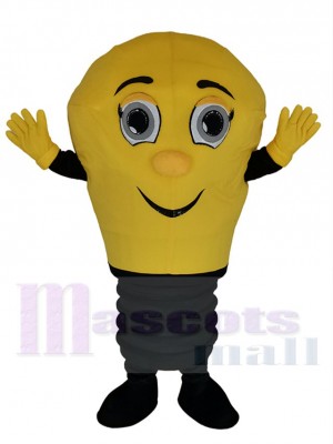 Lampe jaune souriante Ampoule Costume de mascotte