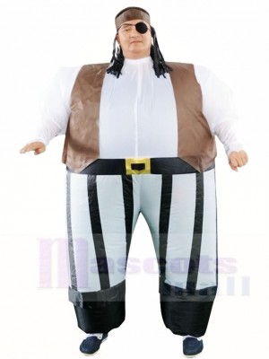 Pirate avec Bandana Œil Pièce Gonflable Halloween Coup Up Les costumes pour Adultes