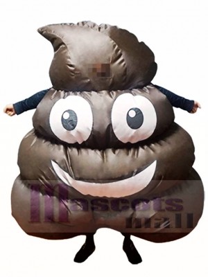 Emoji Caca Pile Sourire Noir Merde Gonflable Halloween Coup Up Les costumes pour Adultes