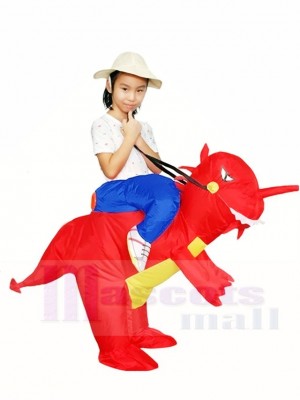 Balade Sur rouge Dinosaure avec klaxon T-rex Gonflable Halloween Noël Les costumes pour Des gamins