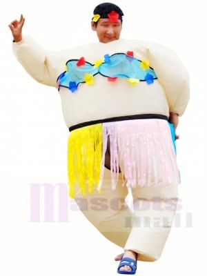 hawaïen Danse Hula Jupe Gonflable Halloween Noël Les costumes pour Adultes