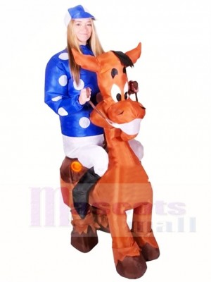 Balade sur Cheval Coup Up Jockey Gonflable Halloween Noël Les costumes pour Adultes