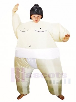 blanc Japonais Graisse Homme Sumo Gonflable Halloween Noël Les costumes pour Des gamins