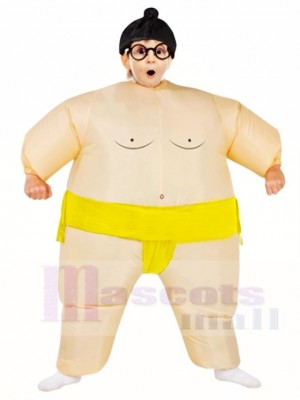 Jaune Japonais Graisse Homme Sumo Gonflable Halloween Noël Les costumes pour Des gamins