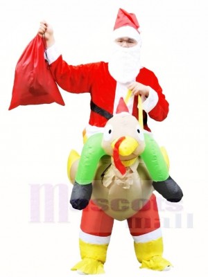 Père Noël Claus Balade sur dinde Porter Moi Gonflable Halloween Noël Les costumes pour Adultes