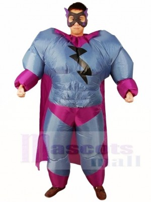 Graisse Superman Gris Super héros Gonflable Halloween Noël Les costumes pour Adultes