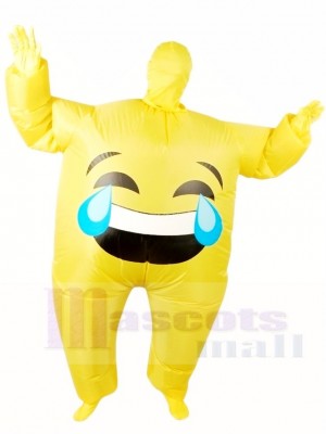 Emoji Pleurer Gonflable Halloween Noël Coup en haut Les costumes pour Adultes