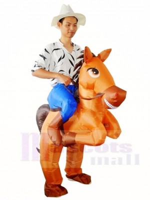marron Cheval Porter moi Balade sur Gonflable Halloween Noël Les costumes pour Adultes