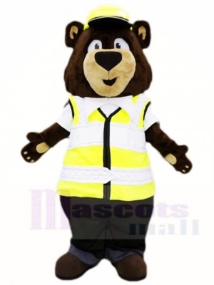Trafic Police marron Ours Mascotte Les costumes Animal