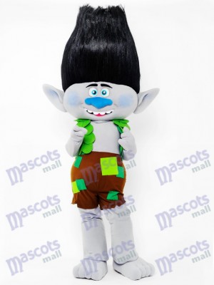 Trolls garçon branche mascotte Costume branche de cheveux noirs Cartoon