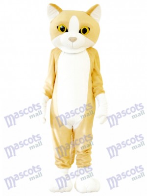 Chat heureux mascotte adulte costume Animal Dessin animé