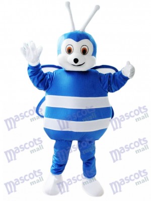 Insecte Costume mascotte abeille bleue et blanche