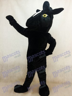 Costume de mascotte de cheval Mustang noir Animal