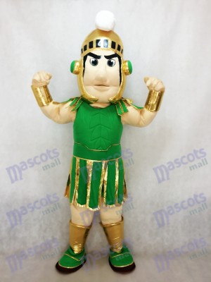 Costume de mascotte Sparty vert et or Spartan Trojan Knight Costume de fantaisie Carnaval