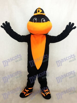 Costume de mascotte Baltimore Orioles Black et Orange Sport Team Baseball Bird