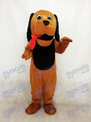 Nouveau costume de mascotte de chien de langue rouge de chien