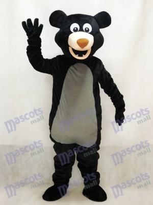 Costume adulte mascotte de l'ours noir aux cheveux longs Animal