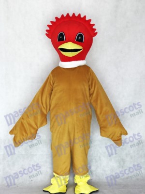 Costume mascotte belle oiseau écarlate avec animal corps brun