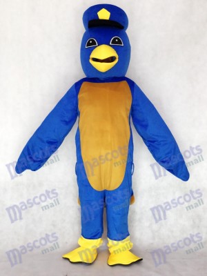 Costume mascotte mignonne oiseau bleu adulte avec Capitaine Capitaine Duckling Animal