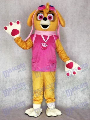 Paw Patrol Skye Adulte Mascotte Costume Rose Chien Personnage de dessin animé