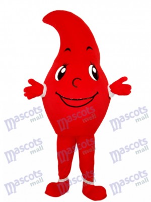 Costume adulte de mascotte de goutte de sang rouge dégoulinant