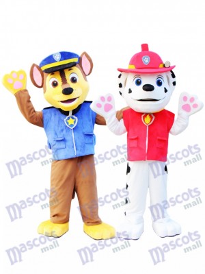 Paw Patrol Marshall et Chase Patte patrouille Costume de mascotte Anime de dessin animé