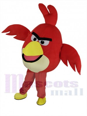 Rouge Fâché Des oiseaux Mascotte Costume Dessin animé