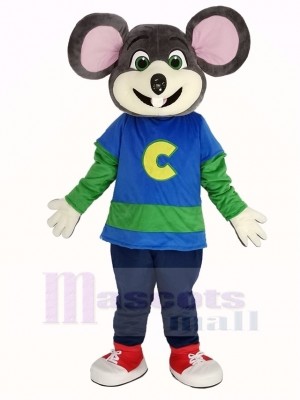 Chuck E. Cheese Mascotte Costume Souris avec Rayé Chemise