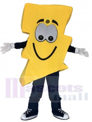 Costume de mascotte électrique mignonne jaune éclair m