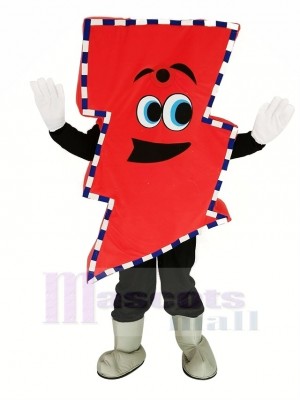 M. électrique rouge Foudre Boulon avec Épais Rayures Mascotte Costume