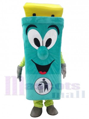 Poubelle de déchets de protection de l'environnement vert Mascotte Costume Dessin animé