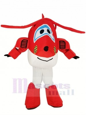 rouge Jet Airplane Jett Mascotte Costume Dessin animé