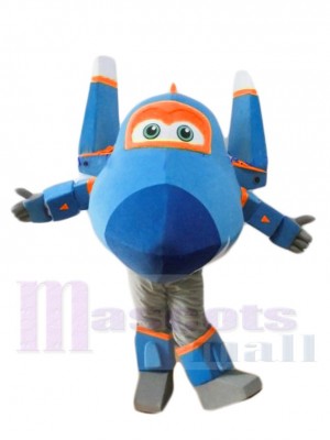 Bleu Combattant Jet Jerome Super Wings Costume de mascotte Dessin animé