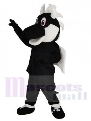 Noir et blanc Sparky le dragon Costume de mascotte Animal