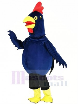 Noir Coq Mascotte Costume Dessin animé