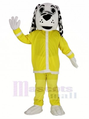 Dalmatien Feu Chien dans Jaune Mascotte Costume Animal