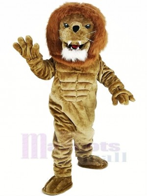 Féroce Lion Roi Mascotte Costume Dessin animé