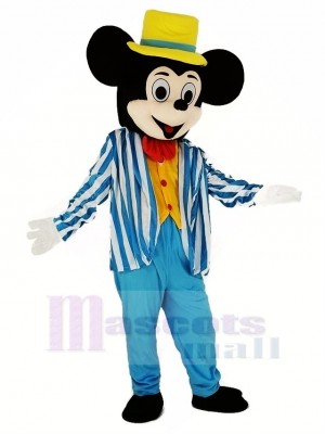 Mickey Souris dans Bleu Mascotte Costume Dessin animé