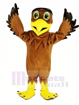 marron Aigle As Pilote Oiseau Mascotte Costume Animal