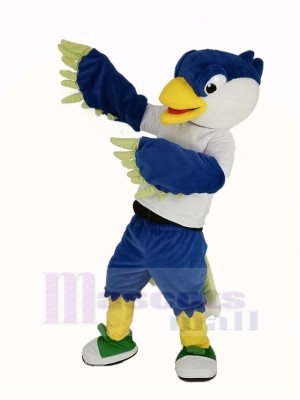 Bleu Tête Oiseau Mascotte Costume Animal