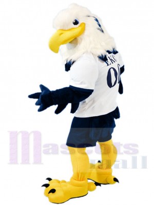 Féroce blanc Diriger Bleu Aigle Mascotte Costume Animal