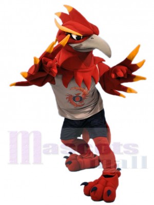 Phénix rouge Mascotte Costume Pour les têtes de mascotte adultes