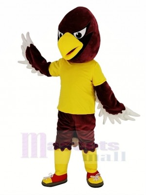 rouge Cardinal Oiseau dans Jaune Chemise Mascotte Costume