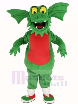 Foncé vert Dragon Mascotte Costume
