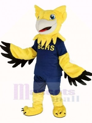 Jaune Griffon avec Bleu T-shirt Mascotte Costume Animal