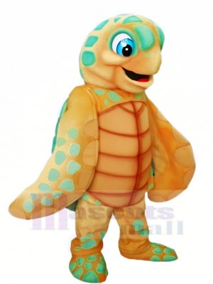 Lumière marron Mer Tortue Mascotte Costume Dessin animé